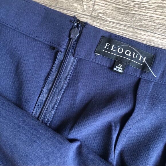 ELOQUII A-Line Navy Knee Length Skirt NWT - Picture 6 of 9